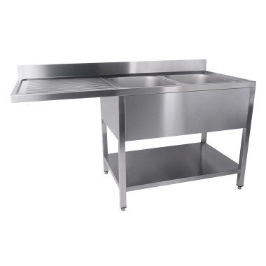 700 bloc-évier étagère lave-vaisselle démontable 2 à droite 1600 - Combisteel