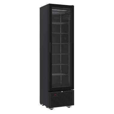 Congélateur 1 porte en verre noir 221L statique verrouillable LED R290 -18/-24°C - Combisteel