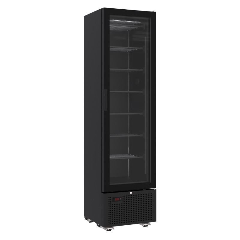 Congélateur 1 porte en verre noir 221L statique verrouillable LED R290 -18/-24°C - Combisteel