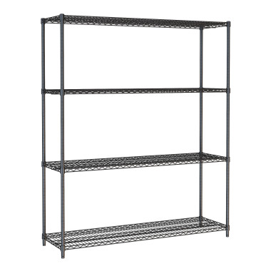 Étagères 4 niveaux 1500 noir démontable - Combisteel