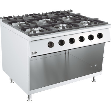 Cuisinière à gaz 6 bruleurs - Combisteel