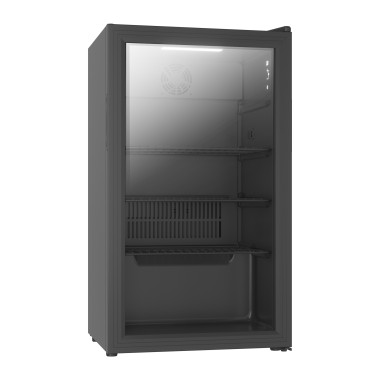 Mini vitrine réfrigérée 80L - +3/+10°C - LED - 4 grilles - Économie d'énergie - Noir - Combisteel