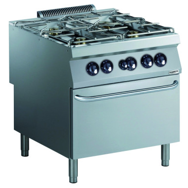 Cuisinière gaz 4 bruleurs avec four gaz - Combisteel