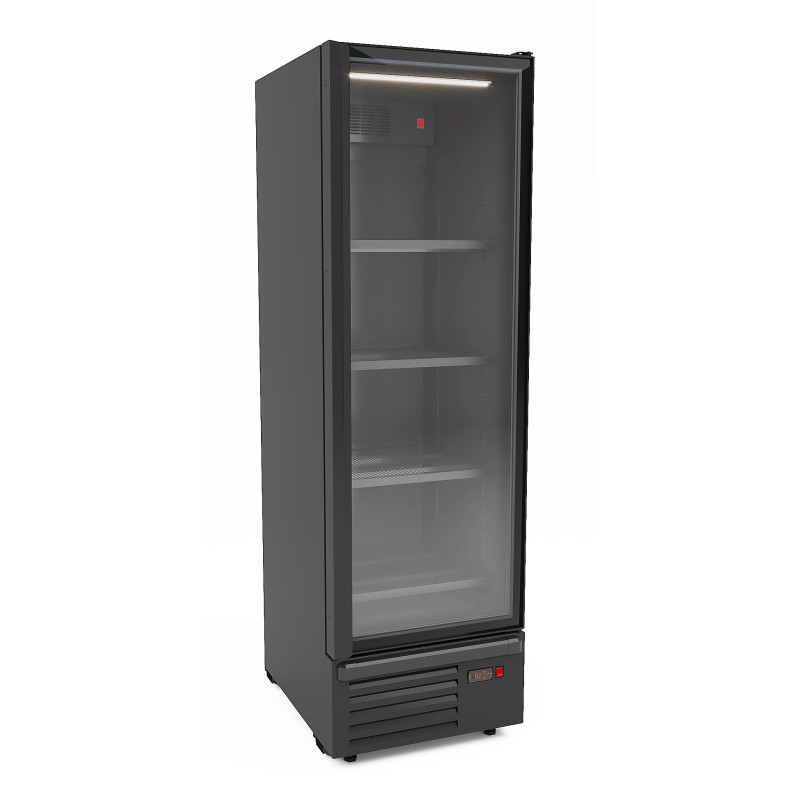 Réfrigérateur 550 litres - noir  1 porte en verre avec 4 grilles  - Combisteel
