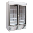 Congélateur professionnel 2 portes en verre 920L acier blanc refroidissement renforcé LED verrouillable - Combisteel