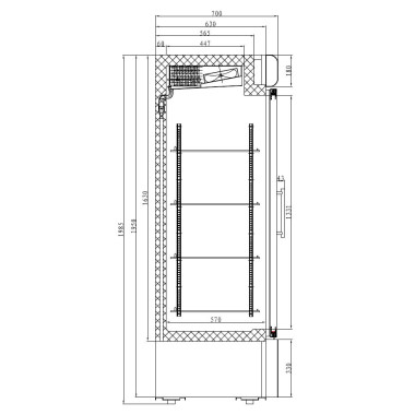 Congélateur professionnel 2 portes en verre 920L acier blanc refroidissement renforcé LED verrouillable - Combisteel