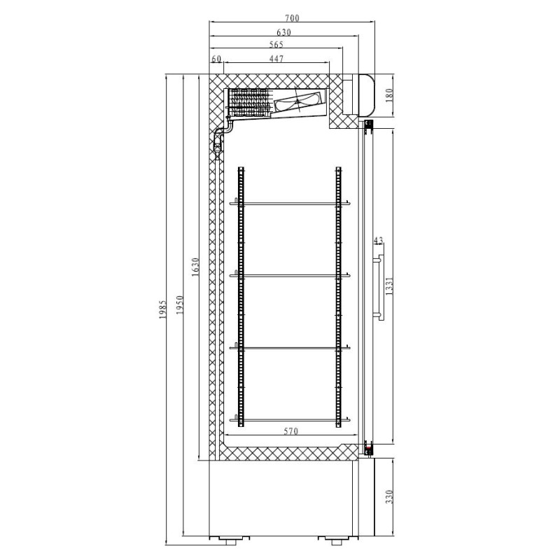 Congélateur professionnel 2 portes en verre 920L acier blanc refroidissement renforcé LED verrouillable - Combisteel