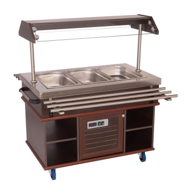 Buffet chaud dim 1200x700x1400 pour 3 x GN 1/1 - Combisteel