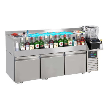 Table réfrigérée 3 portes avec bar à cocktails - Combisteel