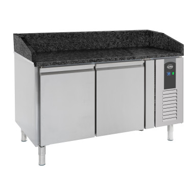 Table préparation pour pizza 2 portes - Granit noir - 1510x800x1000 mm - Combisteel