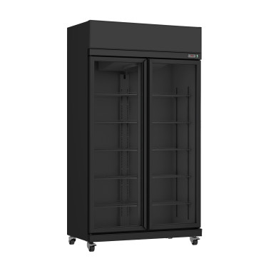 Réfrigérateur 2 portes vitré noir 580L - Combisteel