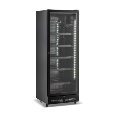 Armoire réfrigérée positive SVE 450 noir 1 porte en verre 400 litres - Combisteel