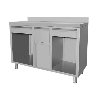 Table de travail à café en inox 1500x600x1150 mm - Combisteel