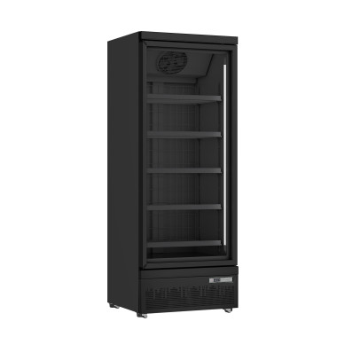 Congélateur vitrine 560L Noir - 5 étagères triple vitrage éclairage LED contrôle numérique - Saro  au meilleur prix sur Restock 
