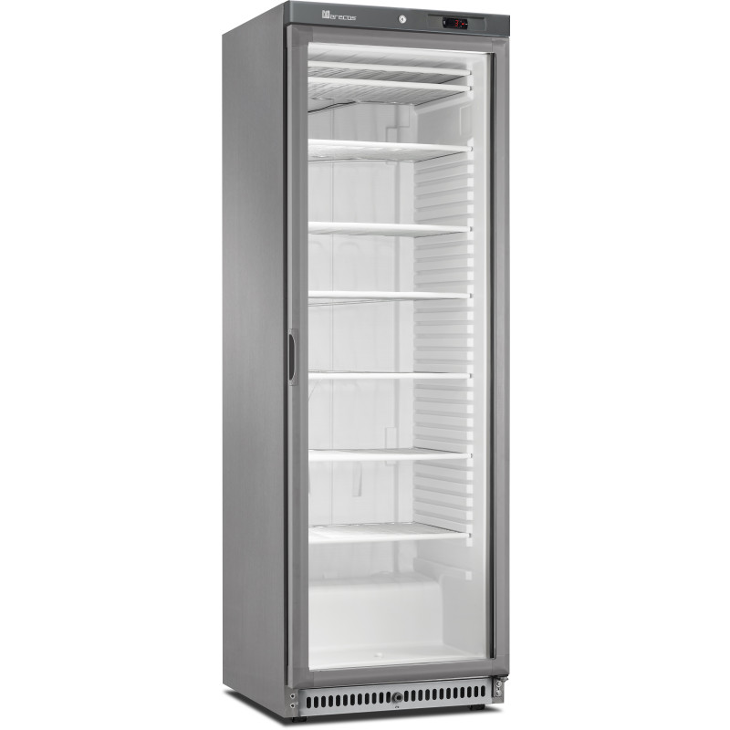 Congélateur vitré Inox 386L - 7 compartiments - Éclairage LED contrôle numérique 50mm isolation - Saro  au meilleur prix sur Res