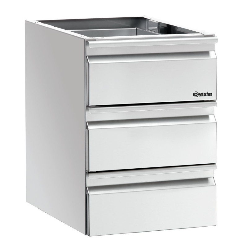 Colonne de tiroirs 3 x GN 1/1, table Inox - Bartscher