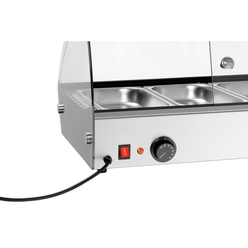 Présentoir chauffant R4 4 x GN 1/3 0.5 kW Inox - Bartscher