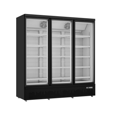 Congélateur vitrine 1563L Noir/Blanc - 15 étagères - 3 portes triple vitrage contrôle numérique - Saro  au meilleur prix sur Res