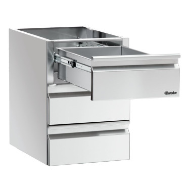 Colonne tiroirs 3x1/1GN Inox - Bartscher