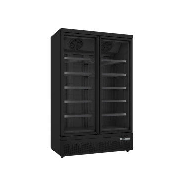 Congélateur vitrine 1006L Noir - 10 étagères 2 portes auto éclairage LED contrôle numérique - Saro  au meilleur prix sur Restock