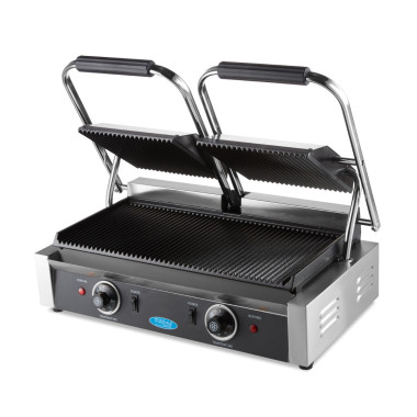 Grill Contact - Rainuré - Double Plaque de Grill - 2 x 22cm - Maxima  au meilleur prix sur Restock CHR