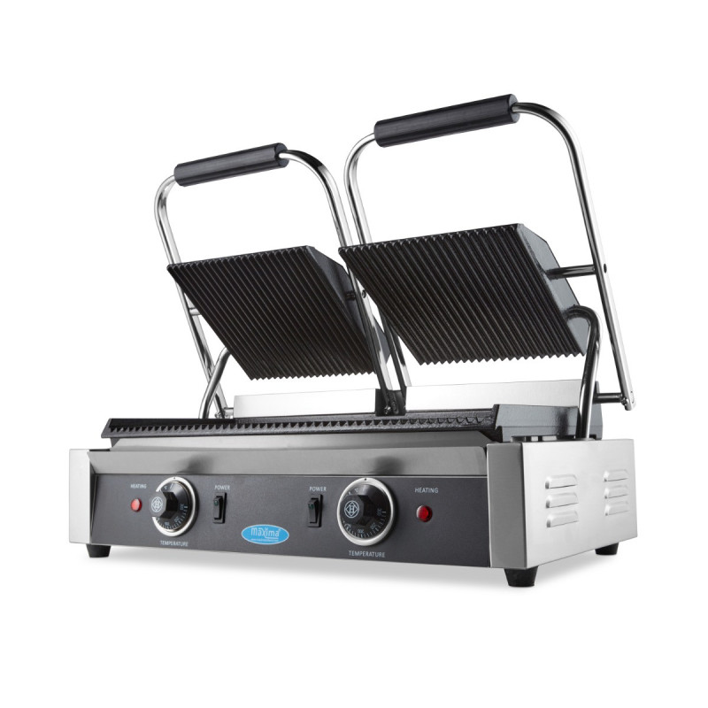 Grill Contact - Rainuré - Double Plaque de Grill - 2 x 22cm - Maxima  au meilleur prix sur Restock CHR