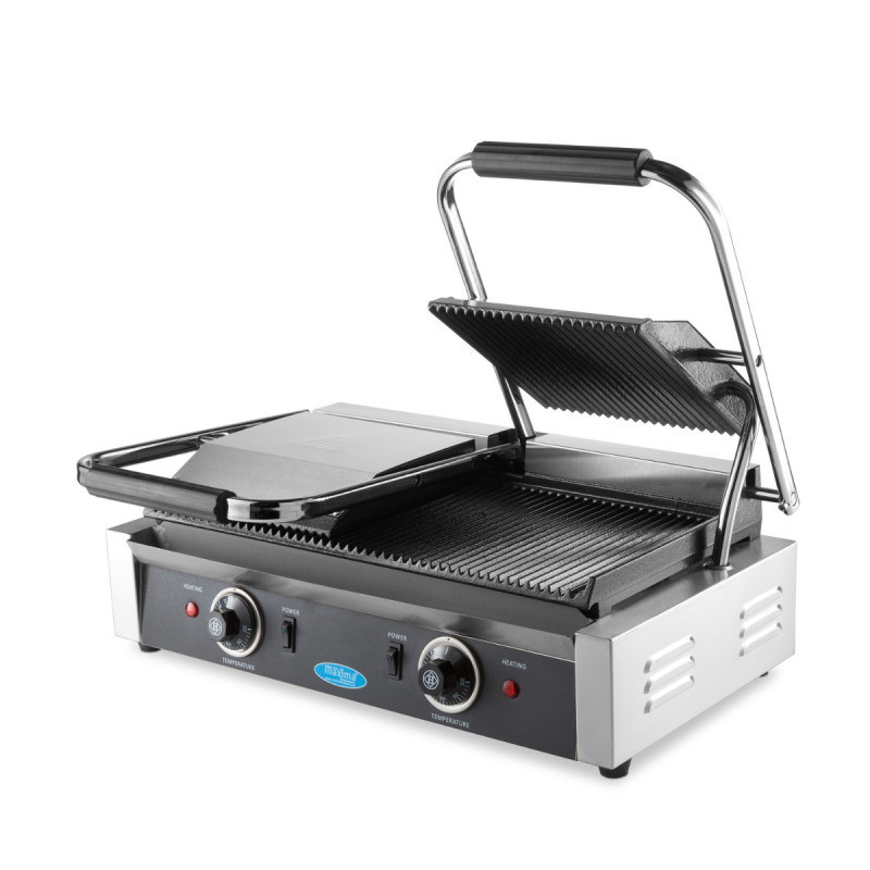 Grill Contact - Rainuré - Double Plaque de Grill - 2 x 22cm - Maxima  au meilleur prix sur Restock CHR