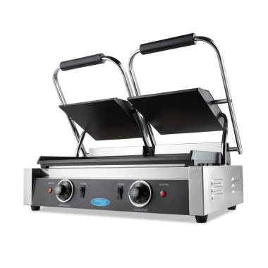 Grill contact - Lisse - Double plaque de grill - 2 x 22cm - Maxima  au meilleur prix sur Restock CHR