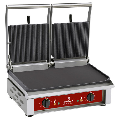 Contact-grill double - plaques émaillées - Diamond  au meilleur prix sur Restock CHR
