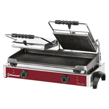 Grill panini élec double - plaque rainurée - Diamond  au meilleur prix sur Restock CHR