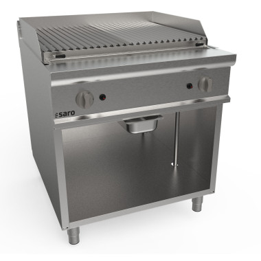 Grill pierre de lave - Gaz - 22 kW - Support ouvert - 800mm - LQ/BS2BA - Saro  au meilleur prix sur Restock CHR