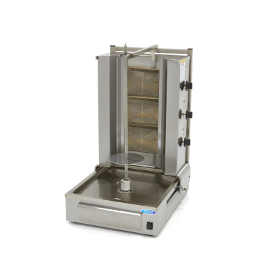 Broche à kebab - 3 brûleurs - 40 kg de viande - Gaz - Maxima  au meilleur prix sur Restock CHR