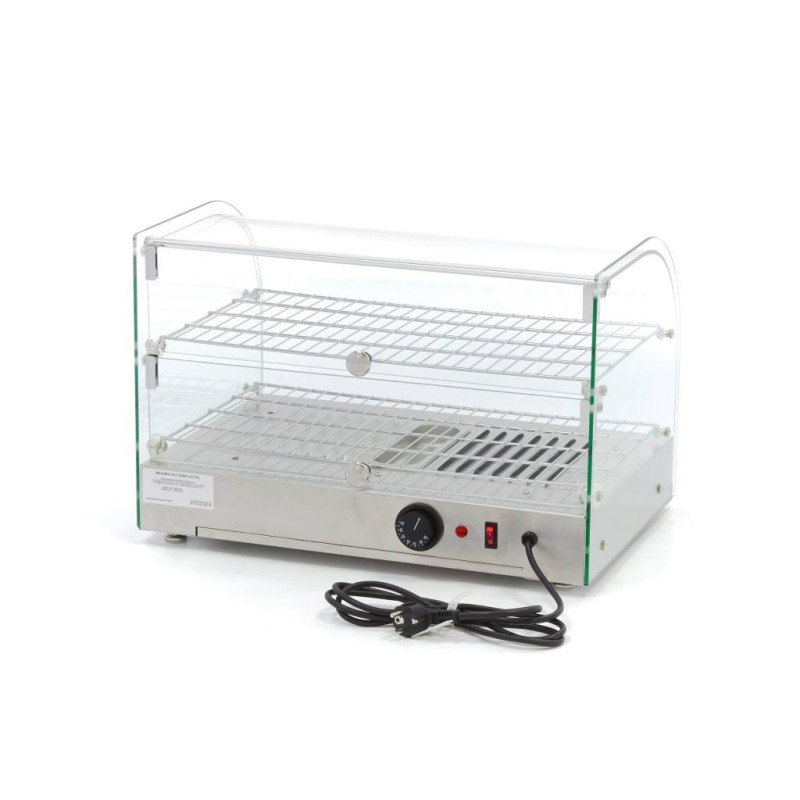 Vitrine chauffante pour aliments - 45L - 55cm - 2 étagères - Maxima  au meilleur prix sur Restock CHR