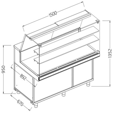 Vitrine snack chaud- sec vitre haute groupe reserve - Diamond  au meilleur prix sur Restock CHR