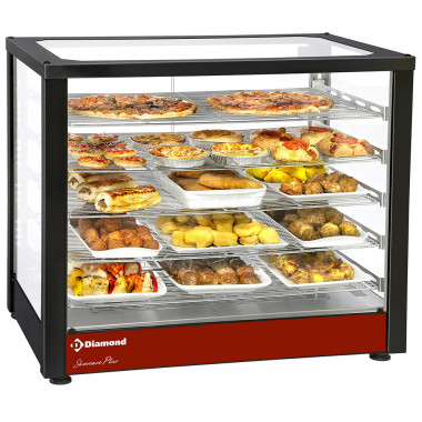 Vitrine chauff ventilée 5 niv panor noire - Diamond  au meilleur prix sur Restock CHR