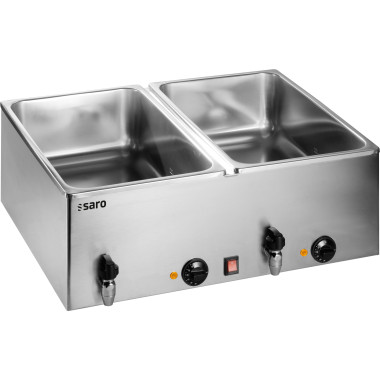 Bain-marie - 2xGN 1/1 - 2x1kW - 690x600x245mm - Robinet - BMH 160-2 - Saro  au meilleur prix sur Restock CHR