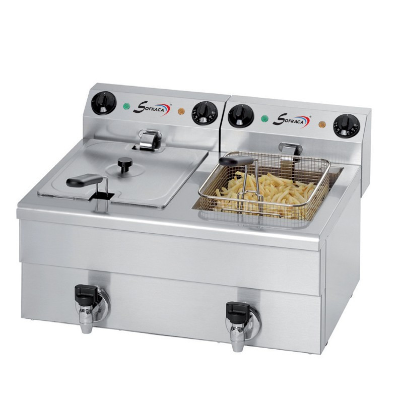 Bac de friture électrique de table - 2 x 10 Litres - 230 V - Sofraca