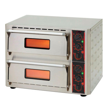 Four de cuisson professionnel à pizza quartz infrarouge - 2 chambres - 400 V - long. 670 mm - Sofraca