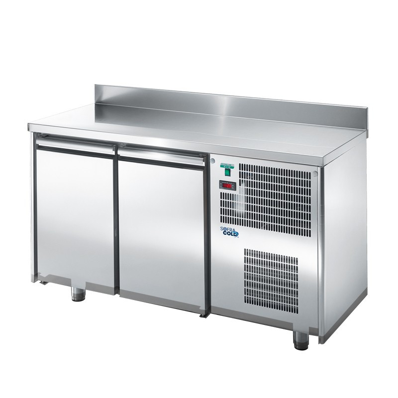 Table snack positive - 2 portes - prof 600 - avec dosseret - long. 1460 mm - Sofraca