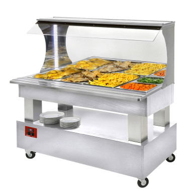 Buffet chauffant mural bain marie 4x GN1/1 blanc - Diamond  au meilleur prix sur Restock CHR