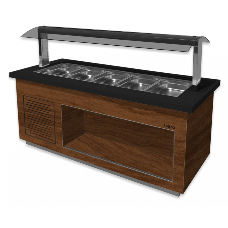 Buffet Chaud - 5x GN 1/1 - 30/90°C - 1.50 kW - 2000x880x1350 mm - SB-H 200 Noyer - Saro  au meilleur prix sur Restock CHR