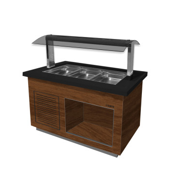 Buffet chaud - 3 GN - Dessus granit - Température 30/90°C - LINE SB-H 130 - Saro  au meilleur prix sur Restock CHR