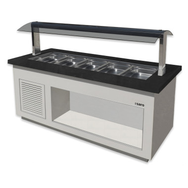 Buffet chaud - 5 GN - Granit noir - Température 30/90°C - LINE SB-H 200 - Saro  au meilleur prix sur Restock CHR