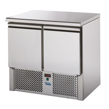 Mini table réfrigérée inox gn 1/1 - positive - 2 portes - long. 904 mm - Sofraca