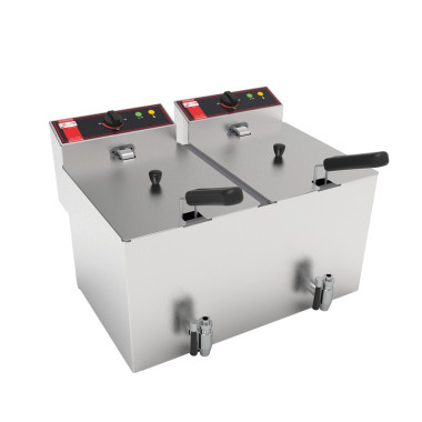 Bac de friture électrique à poser - SOFRA-FRYERS - 2 cuves de 8 L - Sofraca