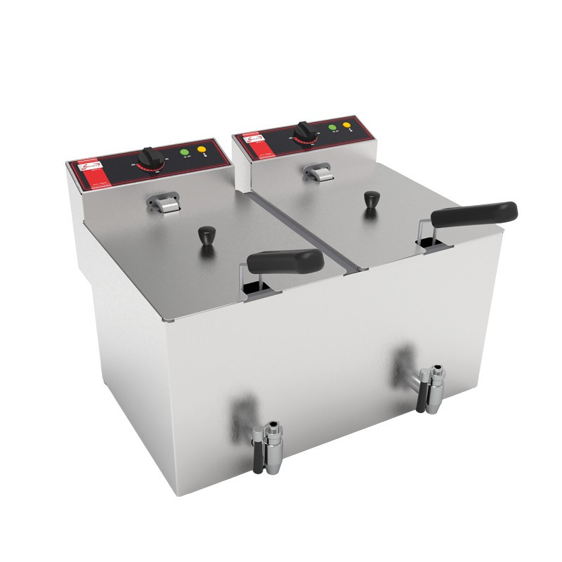 Bac de friture électrique à poser - SOFRA-FRYERS - 2 cuves de 8 L - Sofraca