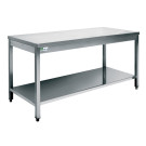Table inox avec tablette inférieure - série 600 - long. 2100 mm - AFI COLLIN-LUCY