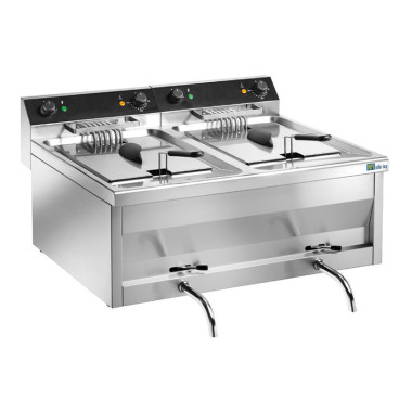 Friteuse de table électrique avec vidange - 2 x 9 l - AFI COLLIN-LUCY