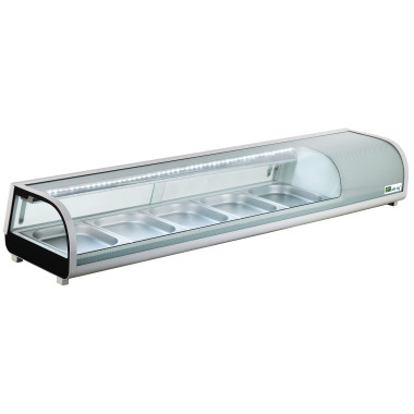 Vitrine à poser portes coulissantes Hauteur 225 mm pour 6 bacs GN 1/3 - AFI COLLIN-LUCY