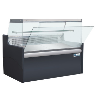 Comptoir d'exposition gris - vitrage droit - prof 900 mm - froid ventilé - VSA1500D.V1G - AFI COLLIN-LUCY